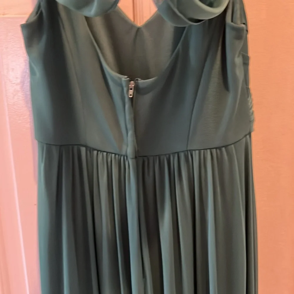David’s Bridal Juniper colored evening gown or bride’s maid’s dress - Picture 5 of 7